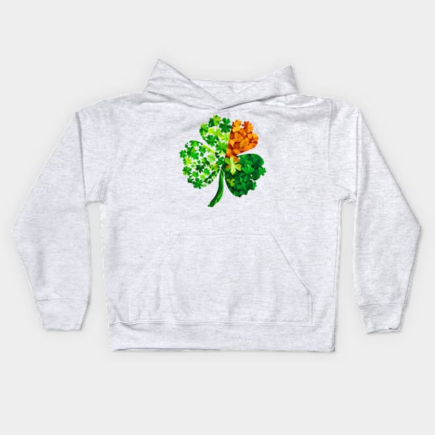 Cute Shamrock Clover for St. Patrick's Day Kids Hoodie by Danielle Shipp